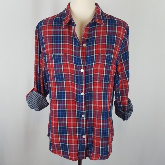 Riders by Lee Tops - Lee Riders Plaid Button Down Size Medium